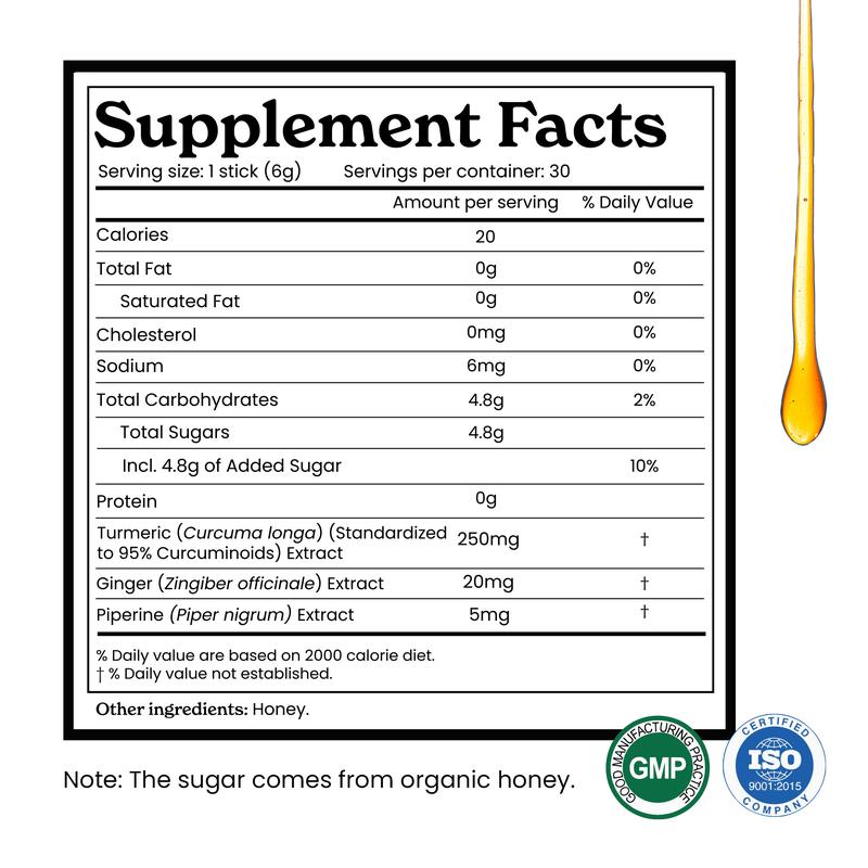 BetterAlt Curcumin95 Honey Sticks | All Season Immunity Support | Turmeric, Black Pepper & Ginger | Iron, Zinc, Vitamin B & C | 30-Day Supply