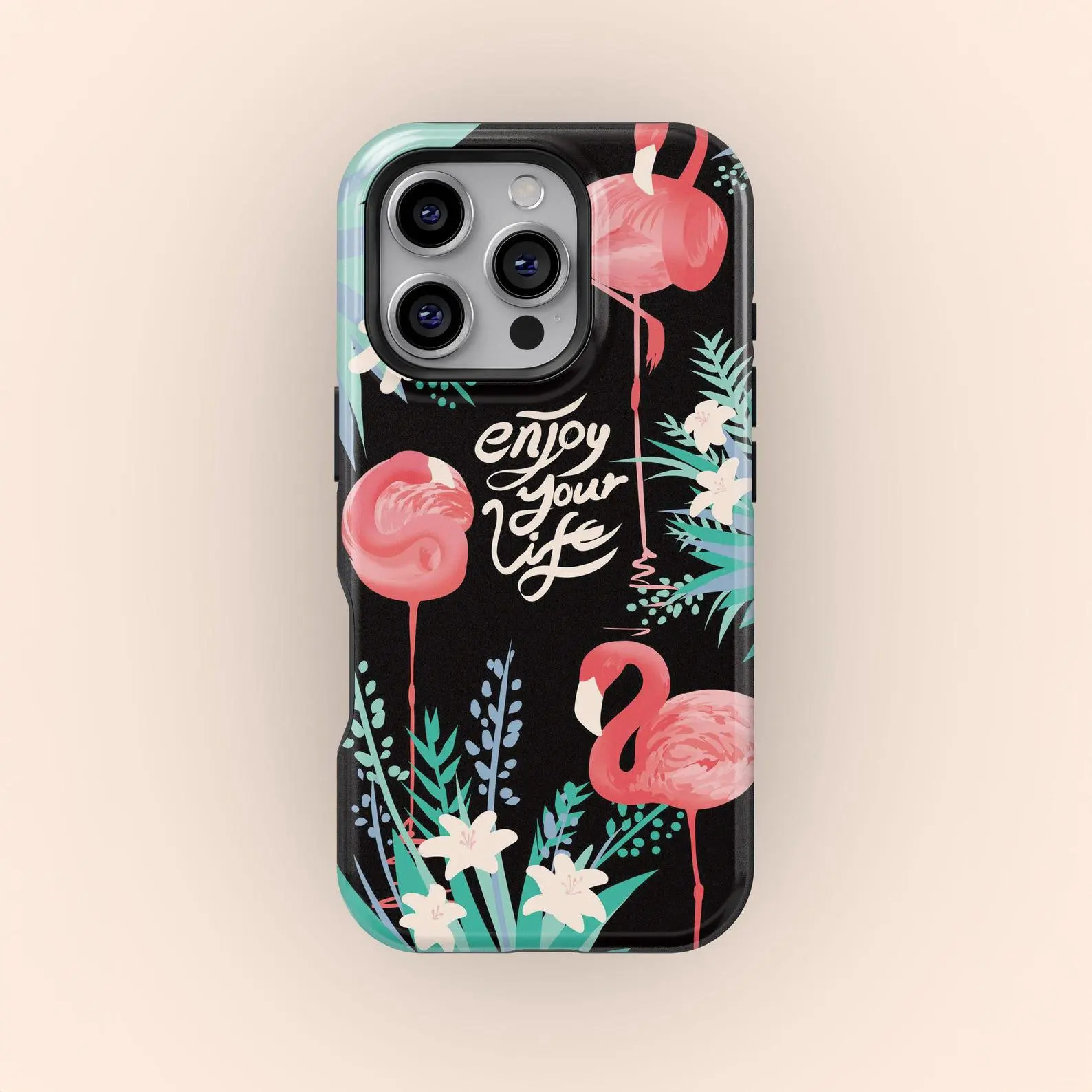 Pink Flamingo Floral Phone Case: Birthday Gift, Tough Case