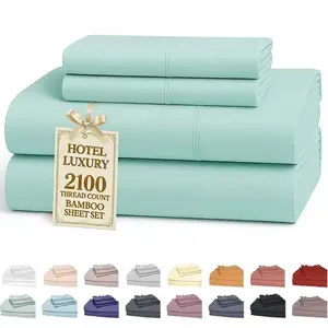 3/4-piece breathable bamboo bedding set for children, Queen size bamboo bedding set, breathable Queen size bedding set.