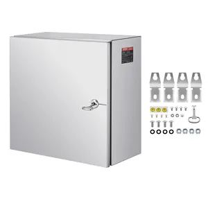 VEVOR NEMA Stainless Steel Enclosure, 12 x 12 x 8\'\' NEMA 4X Steel Electrical Box, IP66 Waterproof & Dustproof, Outdoor/Indoor Electrical Junction Box, with Mounting Plate