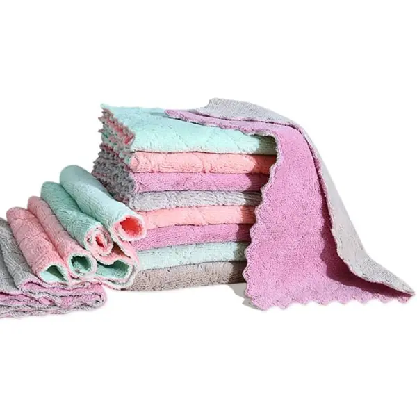 12 Pack Cleaning Cloth Kitchen Cloth, Dish Towels Super Absorbent Coral Velvet Dishtowels, Microfiber Premium Soft Tea Towels, Quick Dry Rags, Multipurpose Reusable Washcloths, Non-Stick Oil Cloths.