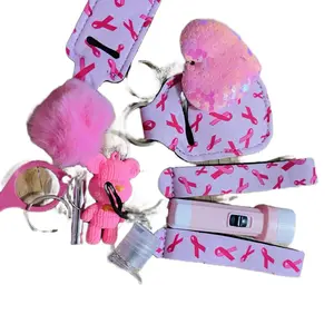 Keychain with Accessories for Carrying Keys and Identification Badges