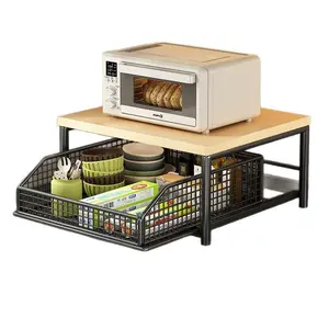 Small Kitchen Storage Shelf, Original Wood Style Pull-Out Organizer, 1 Square Meter Capacity, Ideal for All Kitchen Items, Utensils