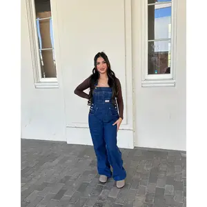 Isabel 90s Straight Leg Overalls - Dark Denim