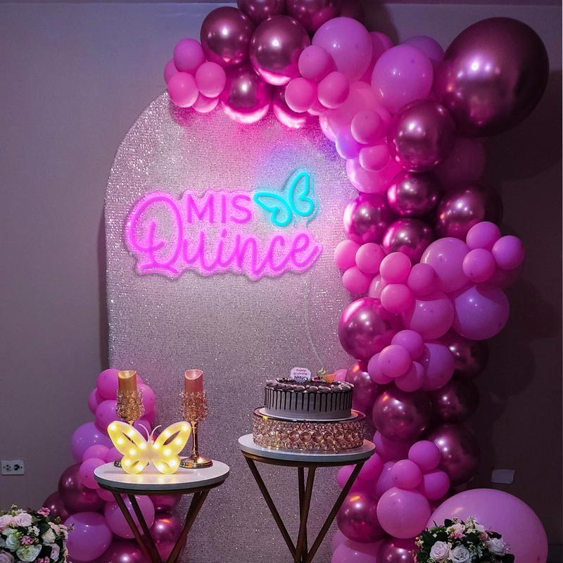 Mis Quince Neon Signs for Wall Decor, Dimmable Pink Mis Quince Neon LED Sign for Quinceanera Birthday Party,Bedroom,Bar,Party,Christmas, Girl Gift Lighting