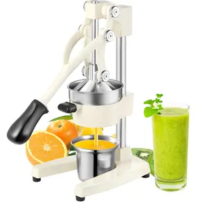 Heavy-Duty Cast-Iron Juicer - Effortless Hand Press for Citrus & Pomegranate, Fruit Juicer Squeezer, Easy Clean, White