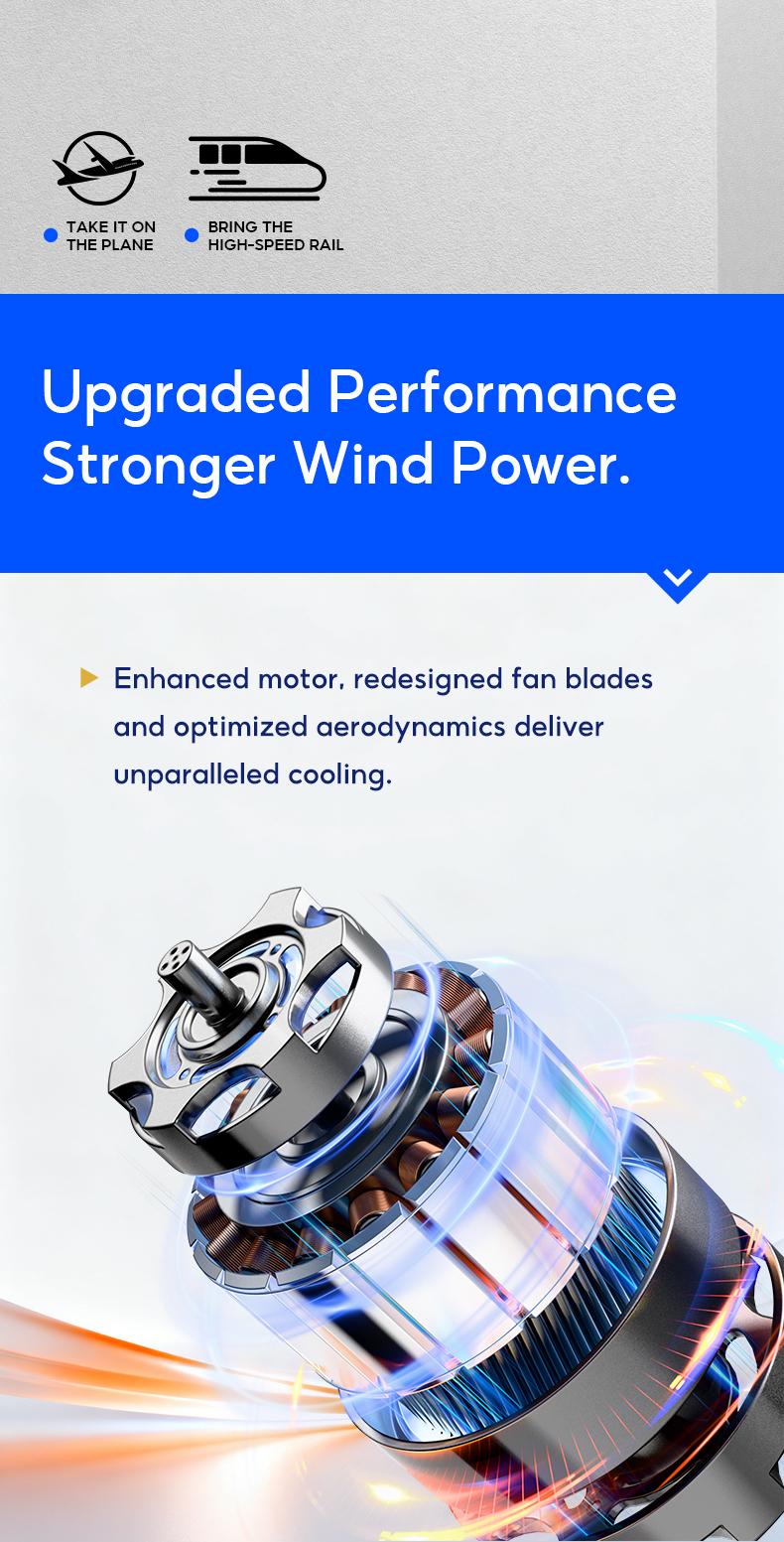 Yodevoe Mini multi-functional handheld fan, powerful turbine portable fan, wind speed 1-100, 20,000 RPM high-speed motor, maximum cooling time 3-13 hours, 3000mAh rechargeable battery, pocket-sized personal travel gadget suitable for both men and women.