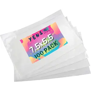 7.5'' x 5.5'' Packing List Pouches 100 Pack, Top Loading Clear Adhesive Packing List Shipping Label Envelopes