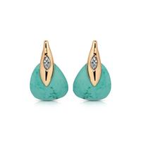 Turquoise with 18k Gold Plating