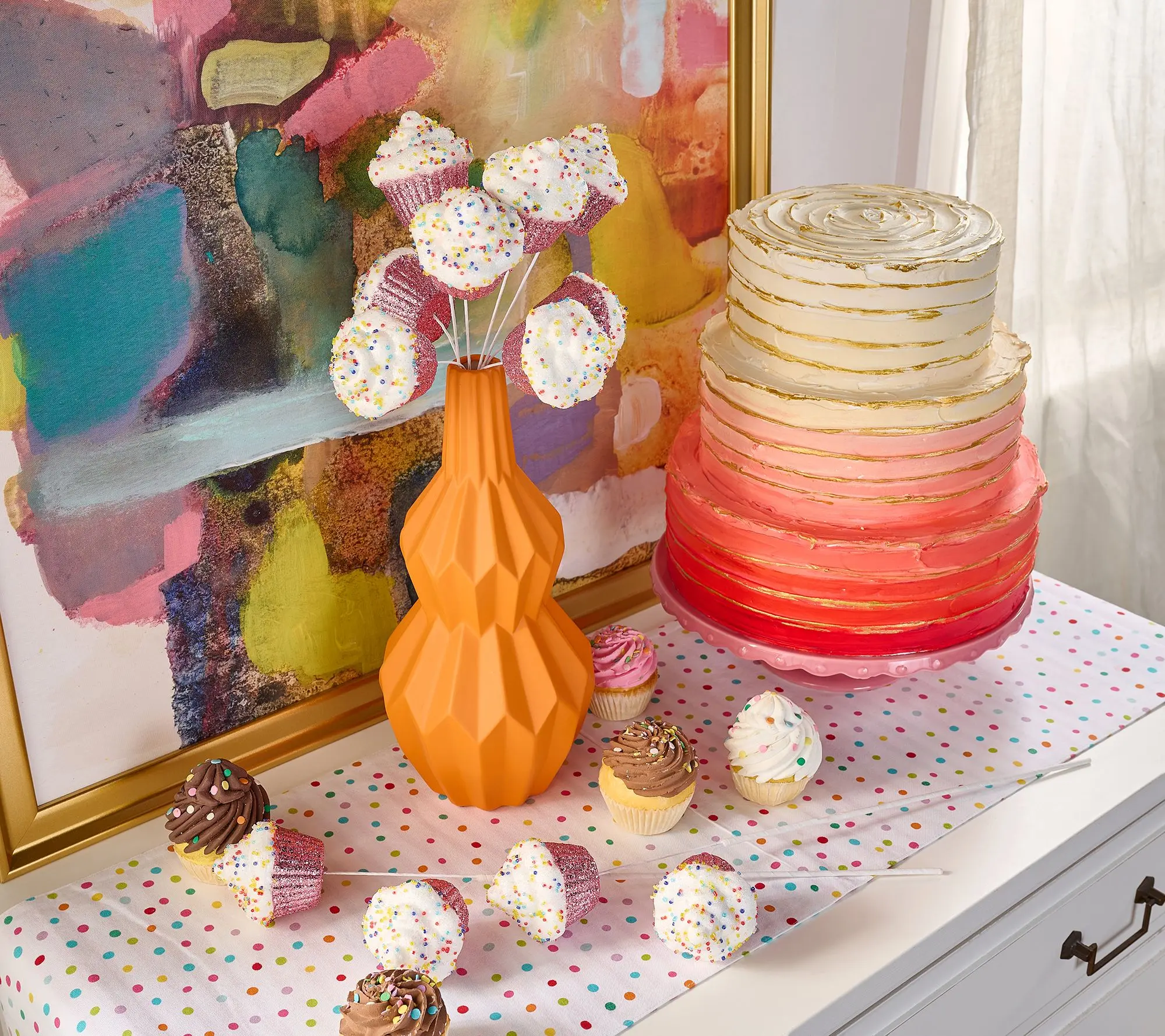Set of 6 Sugared Cupcake Picks with Sprinkles by Valerie Set of 6 Sugared Cupcake Picks with Sprinkles by Valerie