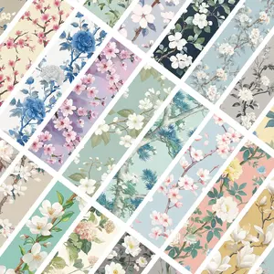 Flower Pattern Bookmark, 30pcs/set Cartoon Plant Bookmark, Decorative Label Stickers for Home School Office, DIY Decorative Card, Crafts, Sticker Packs