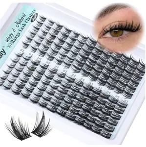 Wispy Lash Clusters Natural DIY Lash Extension Manga Spiky Cluster Eyelash Extension CD Curl Eyelash Clusters 10-16MM Individual Lashes Cat Eye Look by Newcally