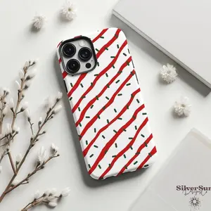 Christmas Tree Snack Cake Holiday Pattern Tough Phone Case. Cute Festive Winter Aesthetic Heavy Duty Shockproof Protective Cover for iPhone 17 Pro Max 16 Air 15 14 13 12 11. Sweet Gift Idea.