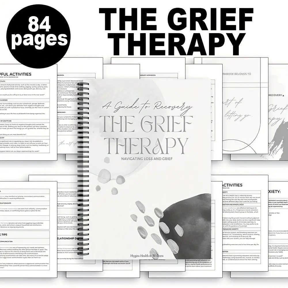 Emotional Health Planner Notebook, Grief Therapy 84-Day Healing Journey Personal Support Organizer, Guided Reflection & Comfort Diary for Life Changes, Loss and Grief, Recovery Guide, Activities, Mental Health Journal
