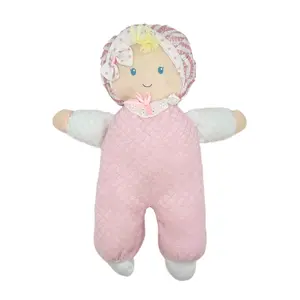 Genius Babies My First Baby Doll - Eden Collection Pink Terry Plush Toy with White Feet and Pink Outfit