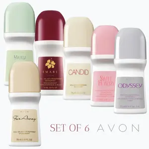 Avon Roll-On Antiperspirant Deodorant incluided fragance: Far Away, Haiku, Imari, Candid, Sweet Honesty and Odessey SET