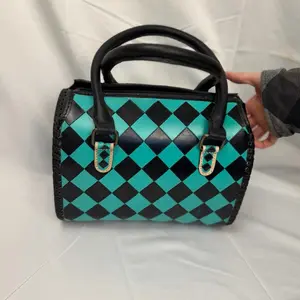 Turquoise Checkered Western Handbag medium