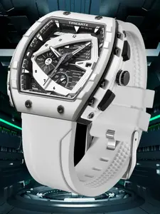 TIMEARTX Men's Watch Statement Watch 45mm Large Dial, Luxury Fashion Quartz Chronograph, Stylish Gift Wristwatch for Men, Elegant Timepiece