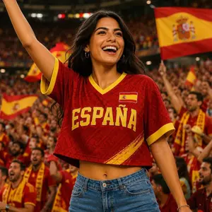 Custom Espana Soccer Crop Top Jersey, Personalized Spain Soccer Jersey Crop Tee, Football Fan