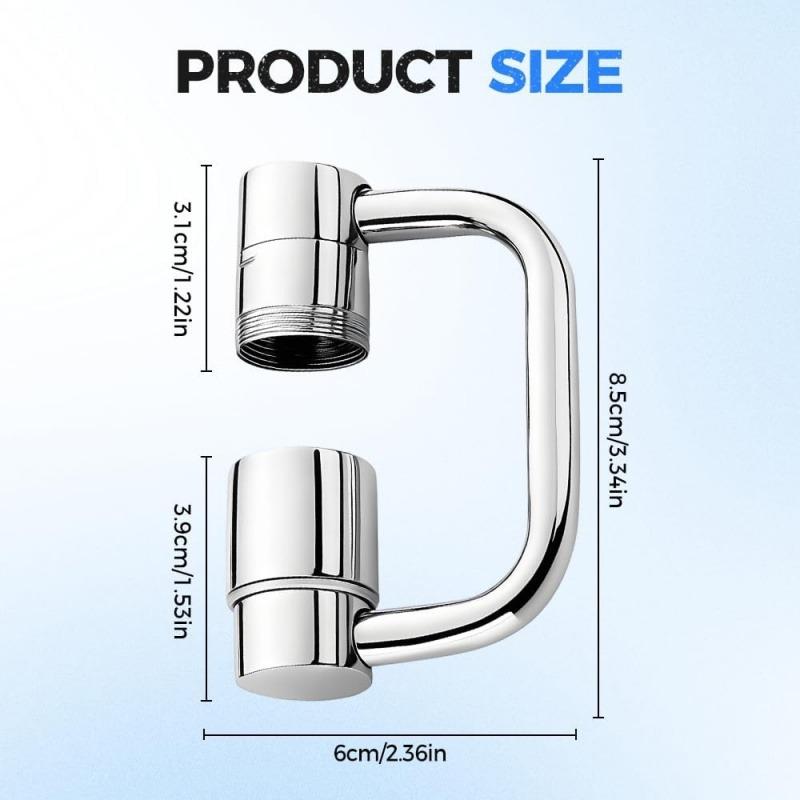 2PACK Rotatable Faucet Aerator Extension, New Universal Sink Faucet 1440° Rotatable Faucet Aerator Extension, U Shaped Faucet Extender, 360° Rotating Faucet Extender for Bathroom Sink/Kitchen