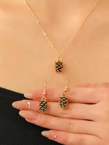 Nature-Inspired Vintage Acorn Earrings & Necklace Set, Perfect for Outdoor Adventures, Vacations, Daily Wear, Ideal Nature Lover Gift