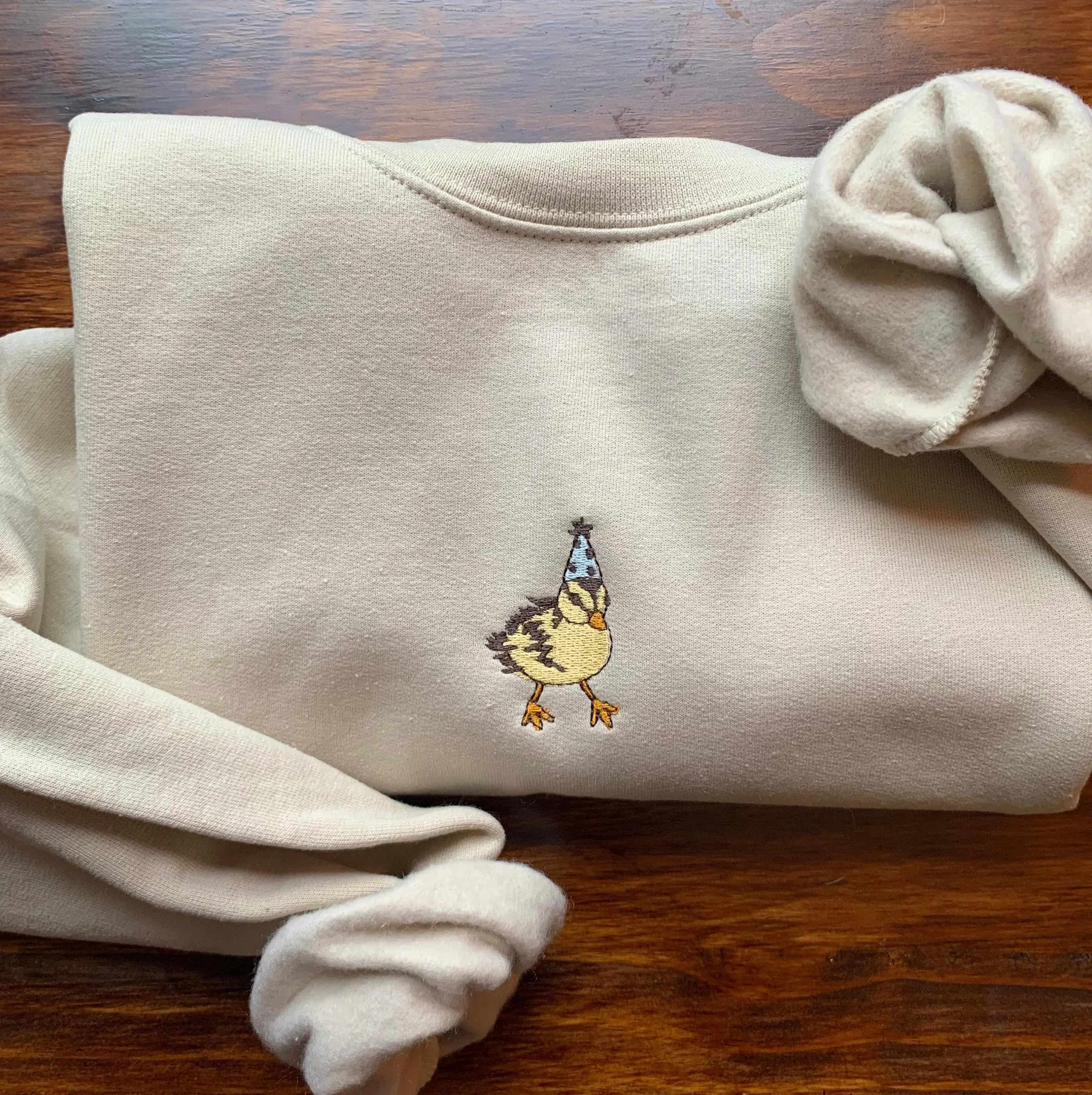 Lil Duck Embroidered Crewneck Sweatshirt, Animal Lovers Shirt, Gift For Her, Preppy Tee