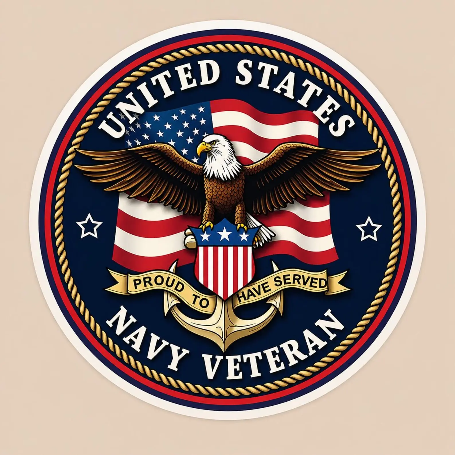 [Sticker] US Navy veteran sticker, proud to have served sticker, patriotic US Navy veteran vinyl sticker, military gift