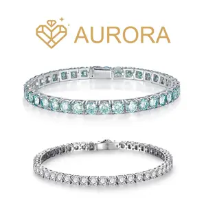 【#18 Galaxy Tennis Bracelet】moissanite high quality tennis bracelet 3.0MM & 4.0MM S925 sterling silver  for women birthday anniversary gift Synthetic Moissanite