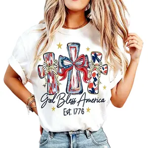 God Bless America Women T-shirt 250 Years America Anniversary USA 250th Birthday Gift Shirt Memorial Independence Day 4th of July Men Women Cotton Tee Shirt