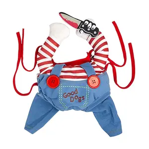 Funny Halloween Dog Costume For Small Medium Dogs Cats Adjustable Puppy Cosplay Party French Bulldog Chihuahua Pet Clothing