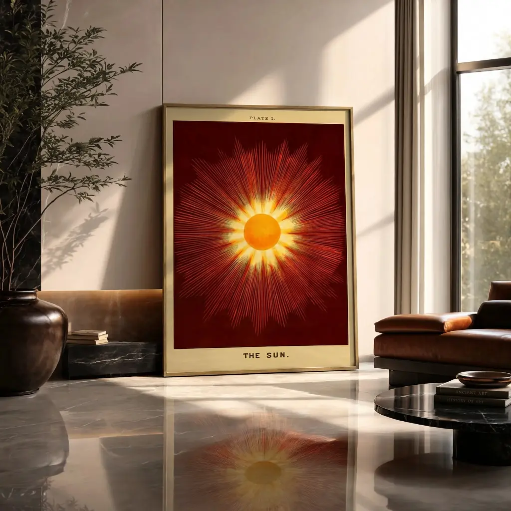 Celestial Sun Wall Art Vintage Astronomy Scientific Poster Home Decor Print