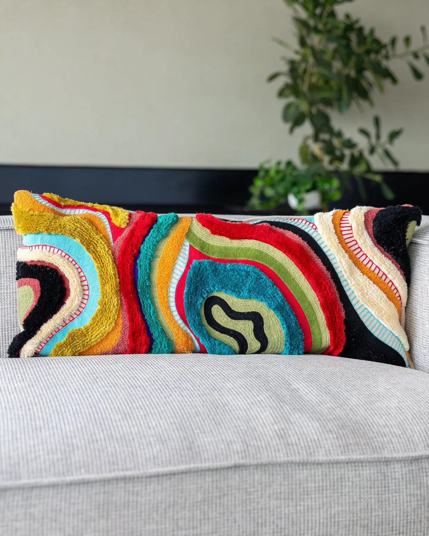 Echo Organic Cotton Abstract Lumbar Pillow