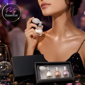 3Pcs Diamond Highlighter Powder Spray Waterproof High Gloss Glitter Body Bronzer Highlight Powder Face Contour Illiminator Makeup Glow Cosmetic Radiant