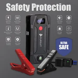 12 Volt Portable Automobile Emergency Start Power Source 1000 Amp Peak Battery Jumper Jump Electricity Box Suitable for Gasoline and Diesel Vehicles with USB Charging Port and LED Flashlight