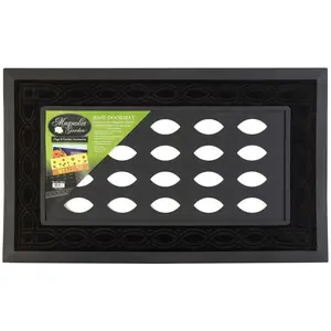212 MAIN Rubber Material Tray-Shape Doormat with PVC Grip, 22x10" Magnolia Gardens 20018 Decorative Doormat
