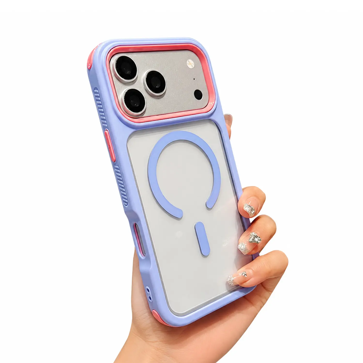 Magnetic Clear Case for iPhone 17 16 15 14 13 Pro Max, Compatible with MagSafe, Shockproof Protective Case Transparent Back Colorful Bumper Phone Cover for Women Men