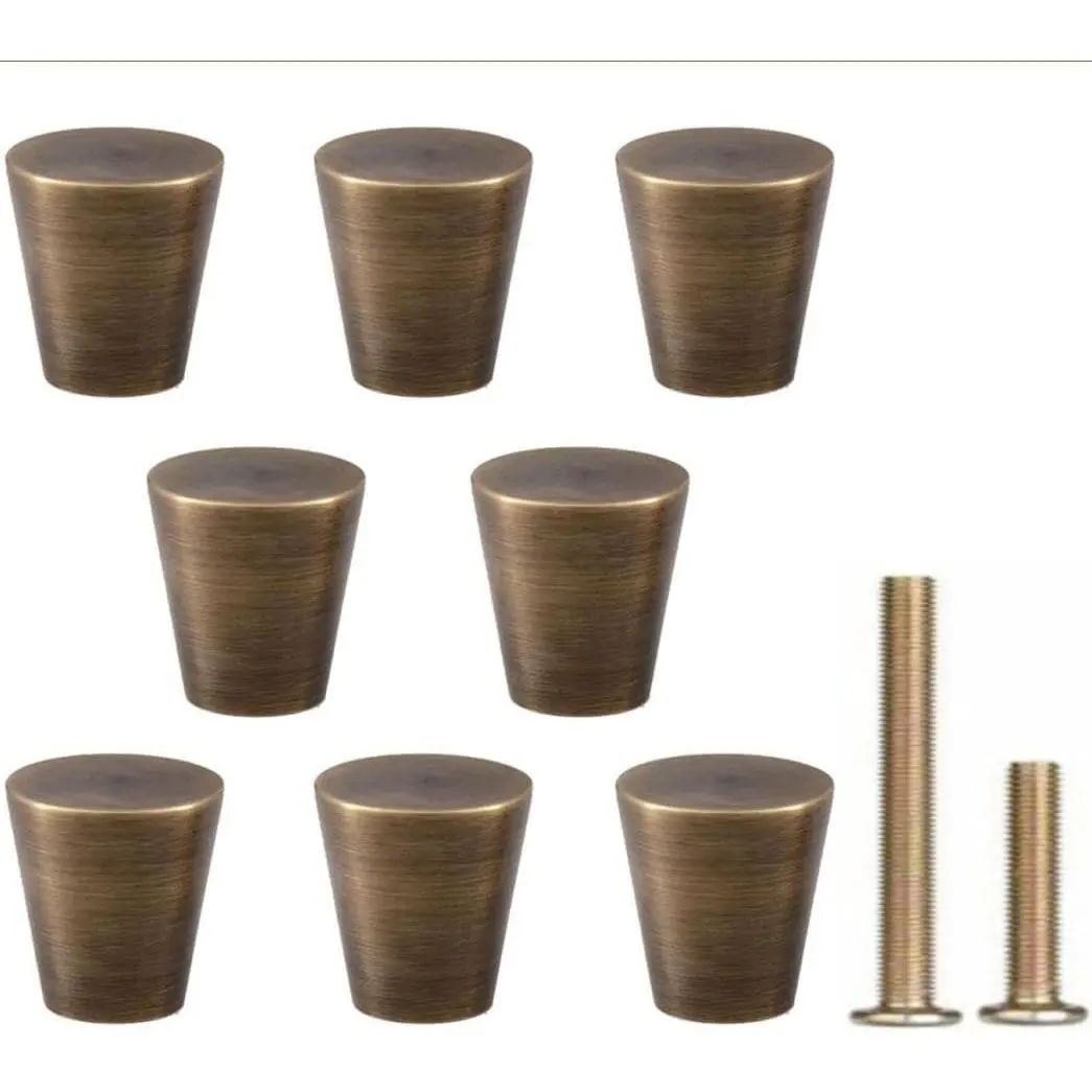 8 count 0.79"x0.98" Solid Brass Cabinet Knobs Handle Antique Bronze Cone Shoe Book Drawer Knob Handle