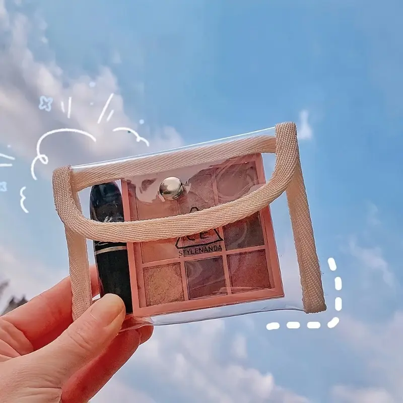 1Pc Mini Compact Transparent Clutch Flap Coin Purses, Lightweight Versatile Carry All Pouches, Clutch Bag, Clear Clutch Purse
