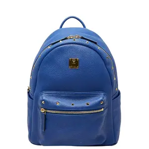 Pre-owned MCM Calfskin Tote Bags Studs Leather Backpack