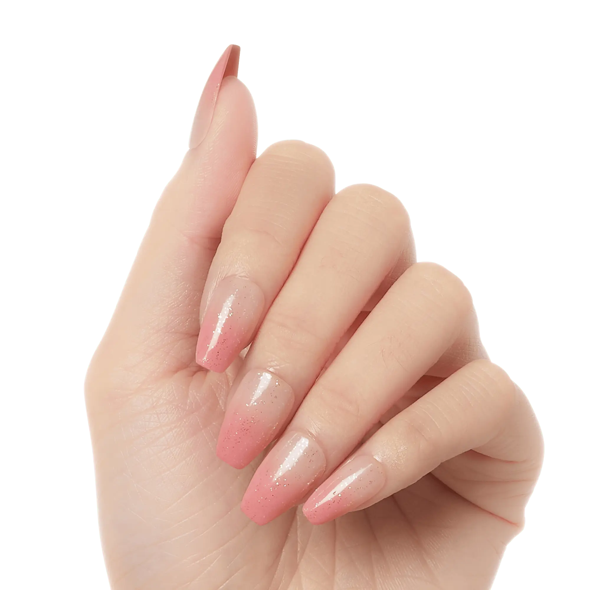 Kiss Salon X-tend Design Press On Soft Gel Nails - Detox | French Design, Pink, Medium, Coffin