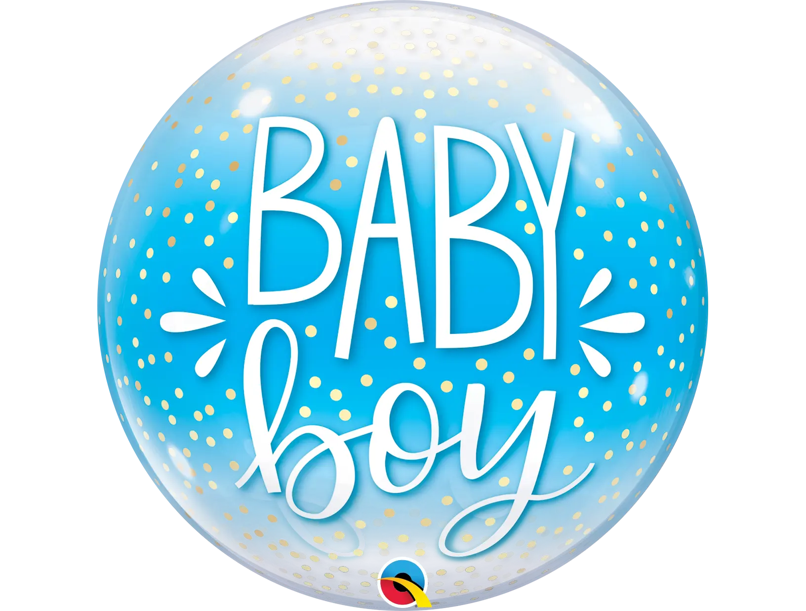 Single Baby Boy Blue & Confetti Dots Bubble Balloon
