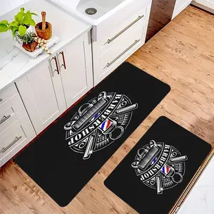 Vintage Barber Shop Theme American Industrial Style Corridor Carpet Kitchen Carpet Entrance Living Room or Bedroom Decoration Printed Carpet Decoration Soft Floor Mat Suitable for Home Decoration in Indoor Living Room and Bedroom