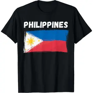 100% Cotton Philippines Flag Holiday Vintage Grunge Filipino Flag T-Shirt