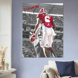 DeVonta Smith Alabama Crimson Tide Poster, Heisman Winner Wall Art (No Frame)