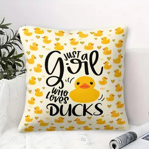 Minimalist Yellow Duck Throw Pillow, Cute Little Yellow Duck Pillow, Affordable Bedroom Decorative Pillow, Soft Microfiber Pillowcase,Perfect For Sofas, Beds, And Living Room Decor
