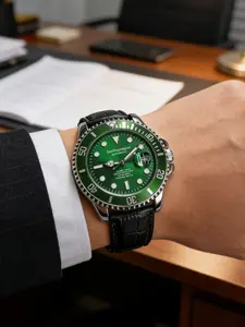 Luxury Men's Automatic Mechanical Watch, Round Dial, Leather Strap, Waterproof, Luminous, Date Window, Business Casual Gift