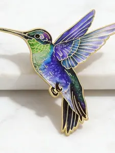 Creative Colorful Hummingbird Badge New Clothing Accessory Cute Brooch Bird Clothes Bag Accessories