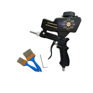 Handheld Small Pneumatic Sandblasting Gun with Brushes, Portable Surface Cleaning Tool, Durable Design for Professional Use