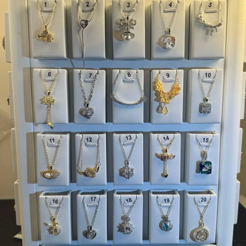 All-White Rotating Jewelry Display Stand — Manual & Automatic Electric Spinner for Necklaces, Pendant Sets & Earrings.