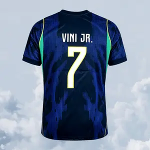 2026 Brazil National Away Blue No.10 Neymar No.7 Vini Short Sleeves Soccer Jerseys